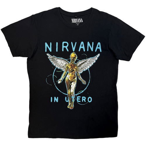 Nirvana Unisex Carbon T-Shirt In Utero Purple Angel (Black