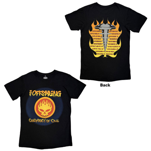 The Offspring Unisex Carbon T-Shirt Conspiracy Of One Tour '00 (Black) (Back Print)