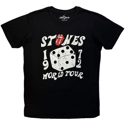 The Rolling Stones Unisex Carbon T-Shirt Dice Tour '72 (Black)