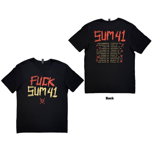 Sum 41 Unisex T-Shirt Tour '24 Pt.2 Fuck Sum 41 (Black) (Back Print) (Ex-Tour)