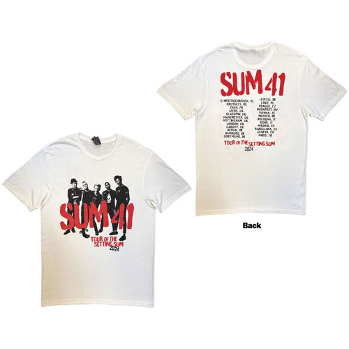 Sum 41 Unisex T-Shirt Tour '24 Pt.2 Spray Paint (White) (Back Print) (Ex-Tour)
