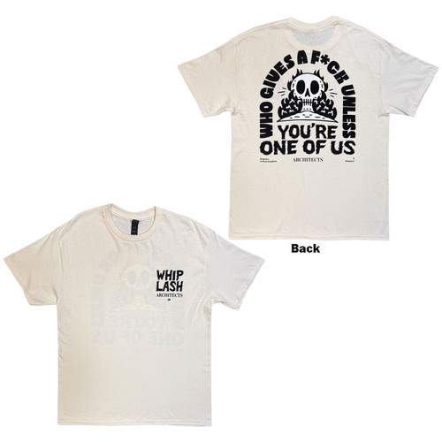 Architects Unisex T-Shirt Whiplash Who Gives A Fuck (Natural) (Back Print) (Ex-Tour)