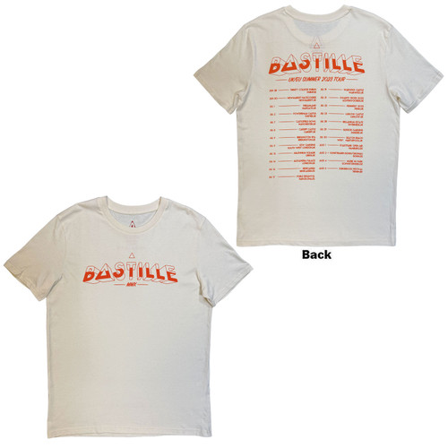 Bastille Unisex T-Shirt Summer UK & EU Tour 23 (Natural) (Back Print) (Ex-Tour)