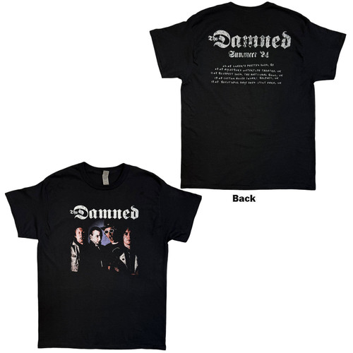 The Damned Unisex T-Shirt Photo EU Tour Summer 24 (Black) (Back Print) (Ex-Tour)