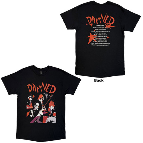 The Damned Unisex T-Shirt Cartoon EU Tour Summer 25 (Black) (Back Print) (Ex-Tour)