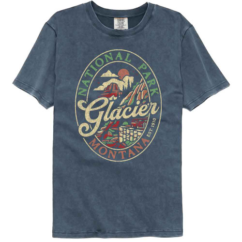 National Parks Glacier NP Denim Comfort Colors T-Shirt