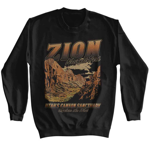National Parks Zion Canyon Sanctuary Black Sweatshirt