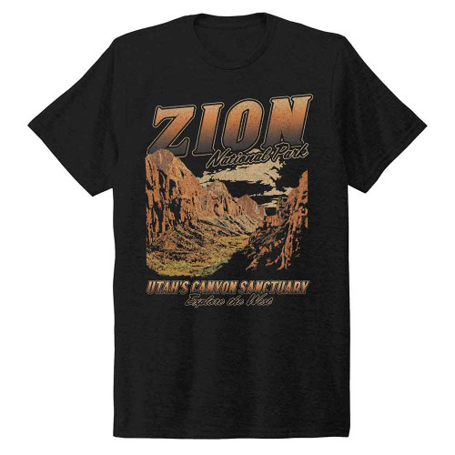 National Parks Zion Canyon Sanctuary Eco Deep Black T-Shirt