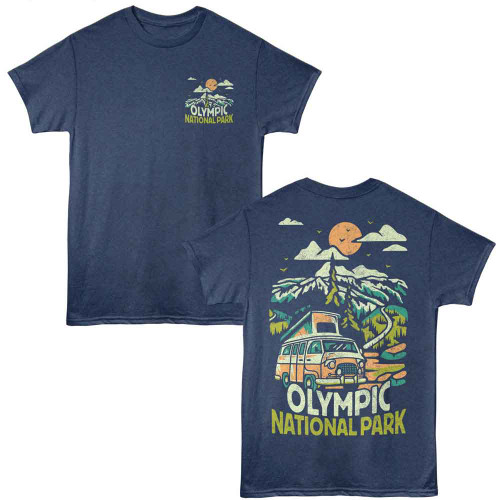 National Parks Olympic Road Trip F B Navy Heather T-Shirt
