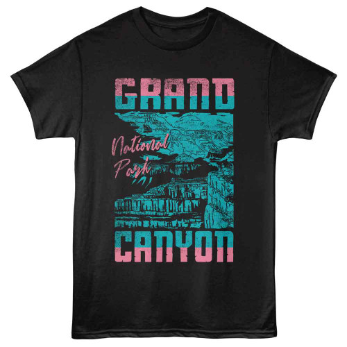 National Parks Canyon Two Color Text Black T-Shirt