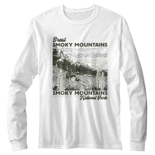 National Parks Smoky Mountains Repeat White Long Sleeve Shirt