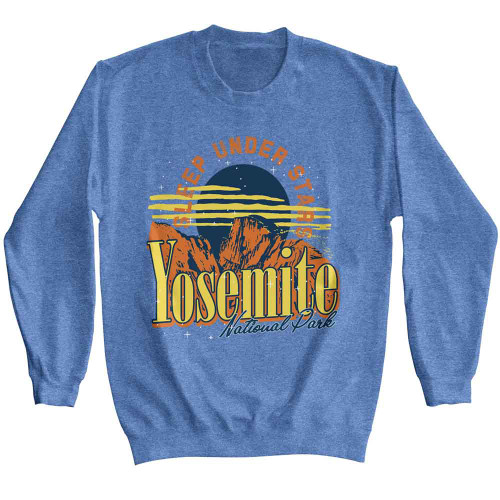 National Parks Yosemite Sleep Under Stars Heather Deep Royal Sweatshirt