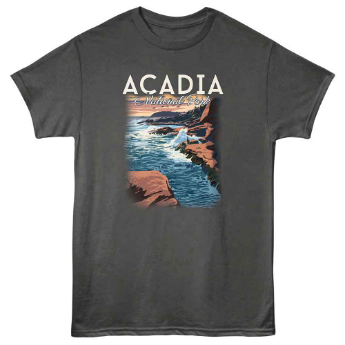 National Parks Acadia N P Charcoal Tultex T-Shirt