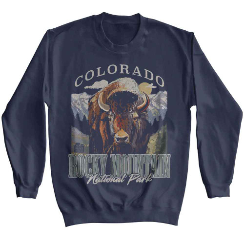 National Parks Colorado Bison Navy Sweatshirt