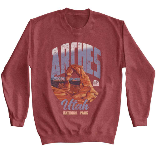 National Parks Arches Utah Vintage Red Heather Sweatshirt