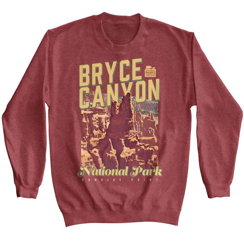 National Parks Sunrise Point Vintage Red Heather Sweatshirt