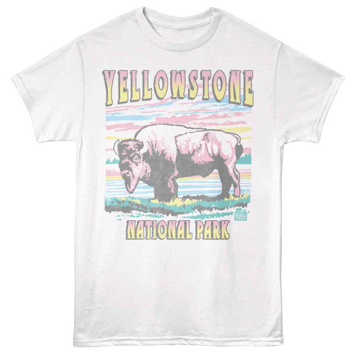 National Parks Pastel Buffalo White T-Shirt