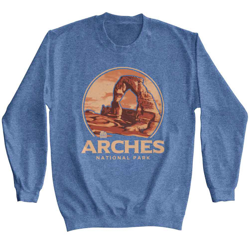 National Parks Arches Vintage Blue Heather Sweatshirt
