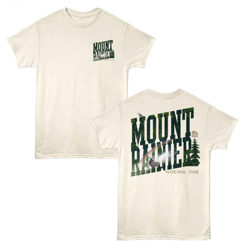 National Parks Ranier Rainbow Natural T-Shirt