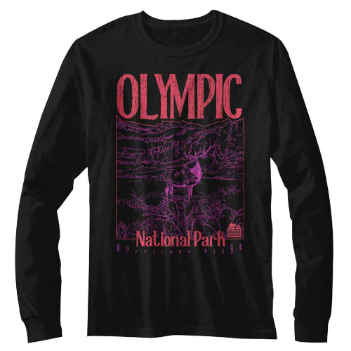 National Parks Hurricane Ridge Black Long Sleeve Shirt