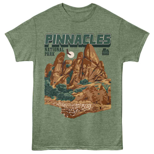 National Parks Pinnacles Military Green Heather T-Shirt
