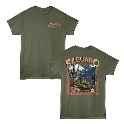 National Parks Saguaro Np Military Green T-Shirt