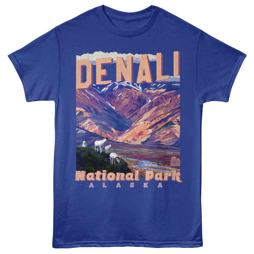National Parks Denali Back Mtn Royal T-Shirt
