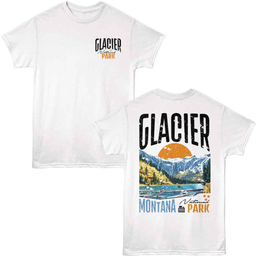 National Parks Glacier Arc F B White T-Shirt