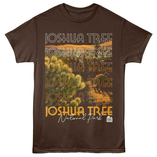 National Parks Joshua Tree Scene Dark Chocolate T-Shirt