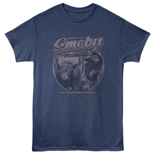 National Parks Smoky Mountain Bears Navy Heather T-Shirt