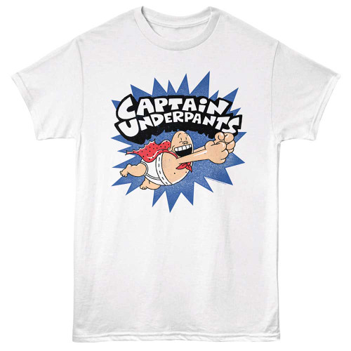 Captain Underpants Flying White T-Shirt