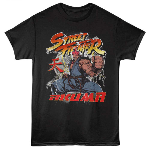 Street Fighter Elemental Akuma Black T-Shirt