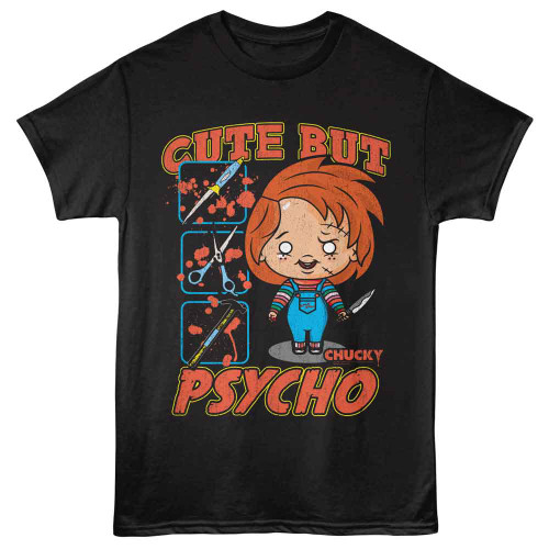 Chucky Child's Play Cute But Psycho Black T-Shirt