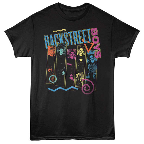 Backstreet Boys Multicolor Blocks Black T-Shirt