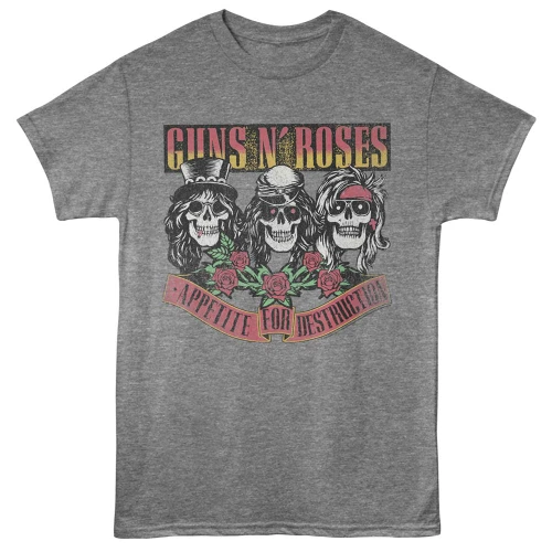 Guns N Roses Appetite Skulls Graphite Heather T-Shirt