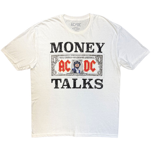 AC/DC Unisex T-Shirt Money Talks Tour '25 (White) (Ex-Tour)