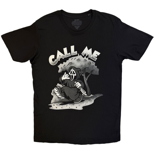 Ghostface Scream Movie Unisex T-Shirt Call Me (Black)