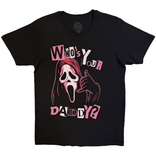 Ghostface Scream Movie Unisex T-Shirt Who's Your Daddy? (Black)
