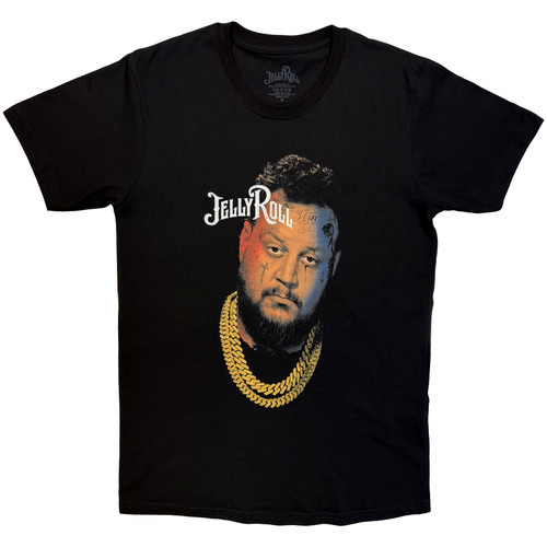 Jelly Roll Unisex T-Shirt Gold Chain Photo (Black)