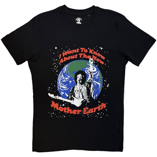 Jimi Hendrix Unisex T-Shirt Earth Day (Black)