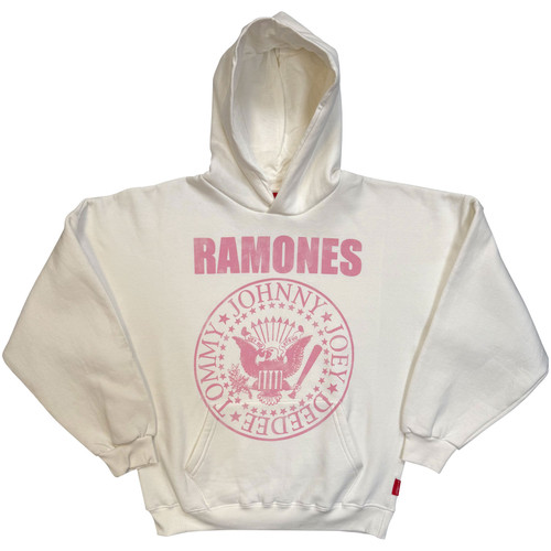 Ramones Women's Unplugged Pullover Hoodie Sweatshirt Pink Presidential Seal (Natural)