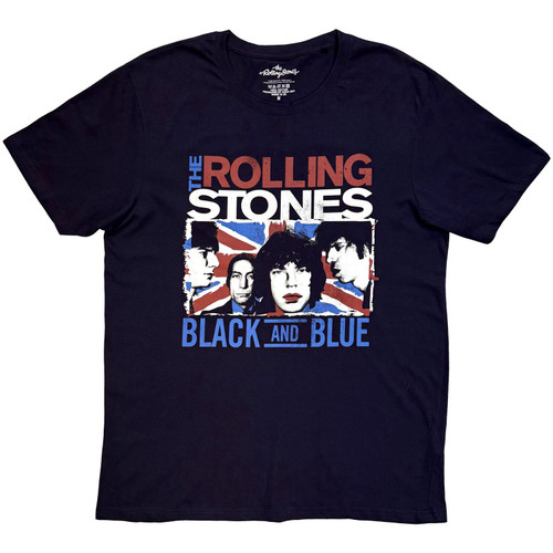 Rolling Stones Unisex T-Shirt Black And Blue (Navy)