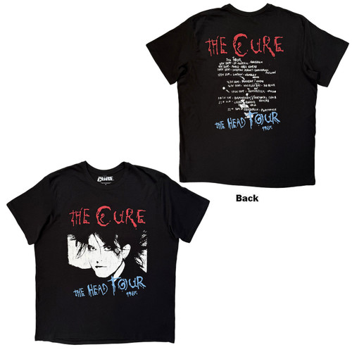The Cure Unisex Premium Carbon T-Shirt The Head Tour '85 (Black) (Back Print)