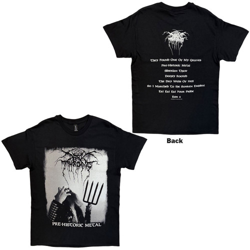 Darkthrone Unisex T-Shirt Pre-Historic Metal (Black) (Back Print)