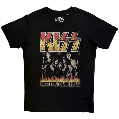 Kiss Unisex T-Shirt Hotter Than Hell (Black)