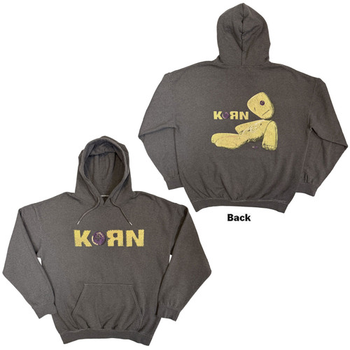 Korn Unisex Pullover Hoodie Sweatshirt Doll Issues (Charcoal Grey) (Back Print)
