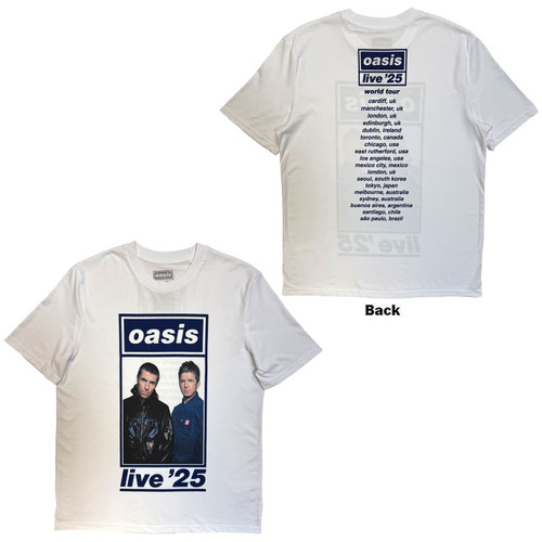 Oasis Unisex T-Shirt Wonderwall Live 25 World Tour (Black) (Back