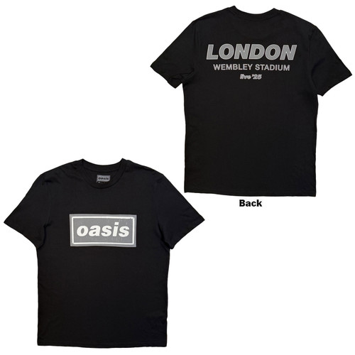 Oasis Unisex T-Shirt London City Pop Up (Black) (Back Print & Ex-Tour)
