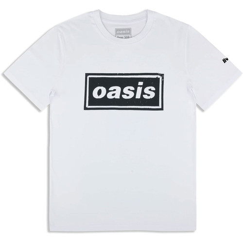 Oasis Unisex T-Shirt Stencil Logo (White) (Ex-Tour)