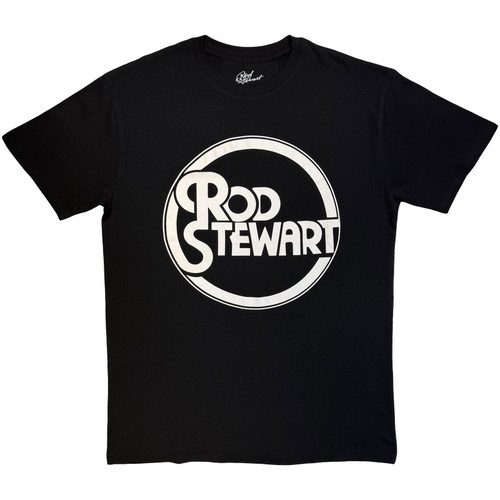 Rod Stewart Unisex T-Shirt Circle Logo Mono (Black)